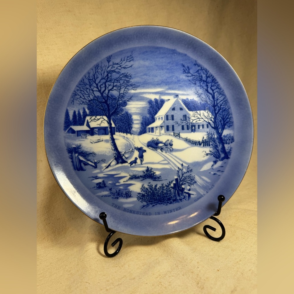 Currier & Ives Homestead in Winter Plate 9”